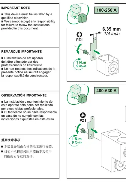 schneider施耐德Voltage take-off - 说明页